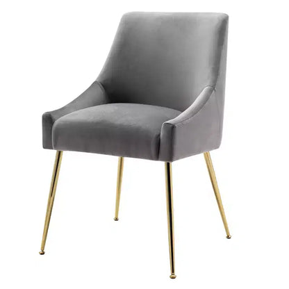 WestinTrends Sedia occasionale imbottita in velluto Performance con gambe in metallo