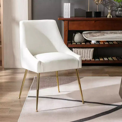 WestinTrends Sedia occasionale imbottita in velluto Performance con gambe in metallo
