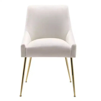 WestinTrends Sedia occasionale imbottita in velluto Performance con gambe in metallo