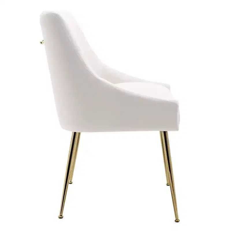 WestinTrends Sedia occasionale imbottita in velluto Performance con gambe in metallo