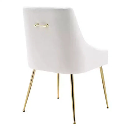 WestinTrends Sedia occasionale imbottita in velluto Performance con gambe in metallo