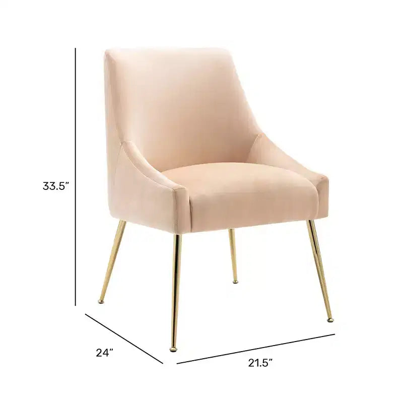 WestinTrends Sedia occasionale imbottita in velluto Performance con gambe in metallo