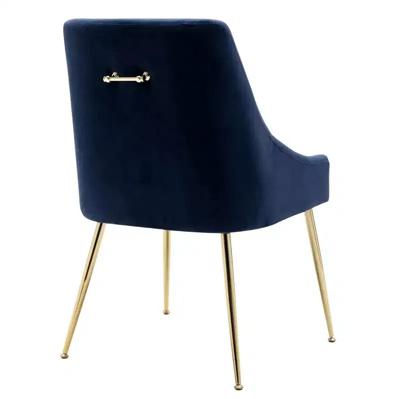 WestinTrends Sedia occasionale imbottita in velluto Performance con gambe in metallo
