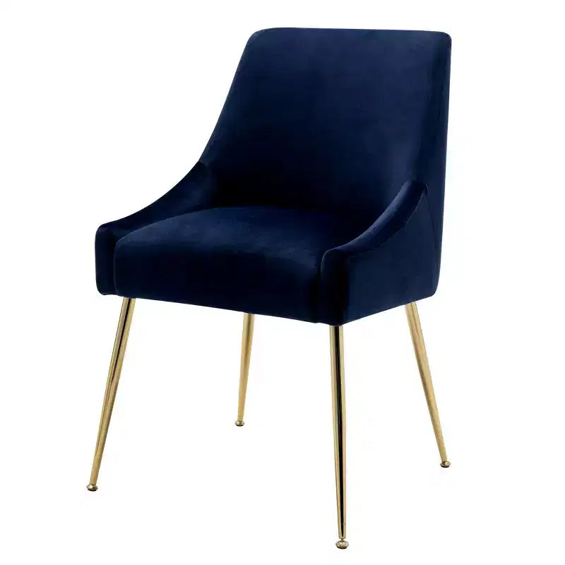 WestinTrends Sedia occasionale imbottita in velluto Performance con gambe in metallo