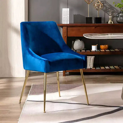 WestinTrends Sedia occasionale imbottita in velluto Performance con gambe in metallo