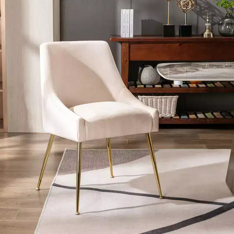 WestinTrends Sedia occasionale imbottita in velluto Performance con gambe in metallo