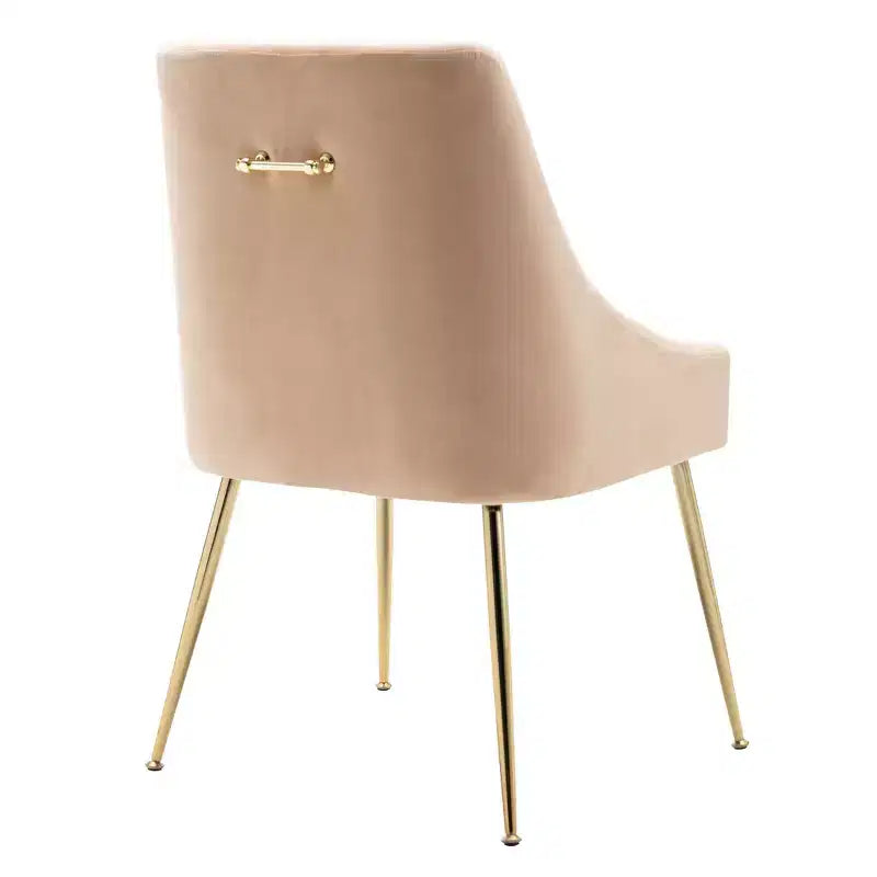 WestinTrends Sedia occasionale imbottita in velluto Performance con gambe in metallo