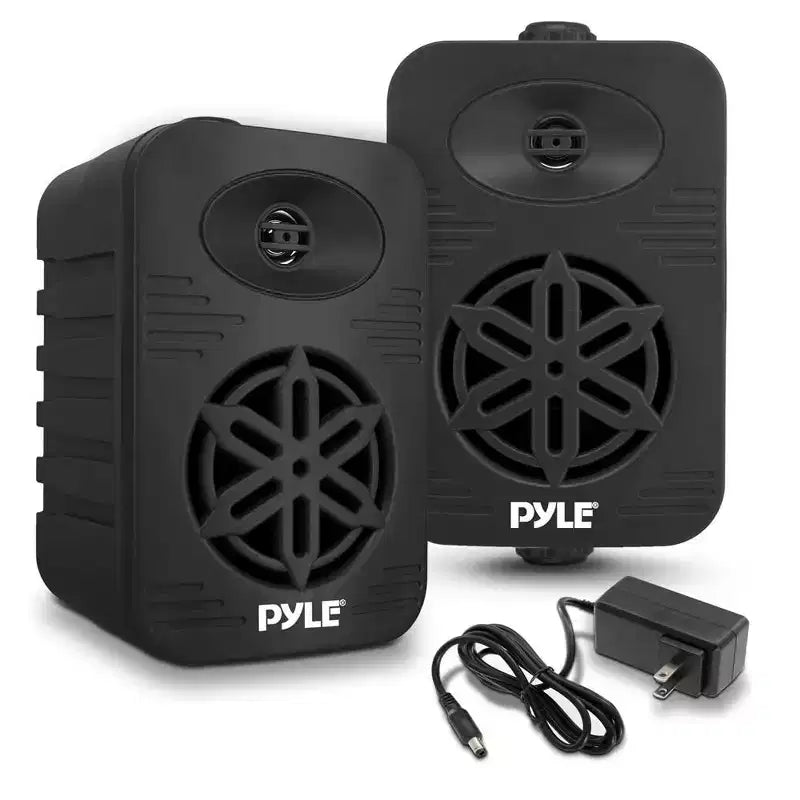 Pyle 5.25 Waterproof Bluetooth Outdoor Speaker System - Black, 500W Wireless, Wall Mountable