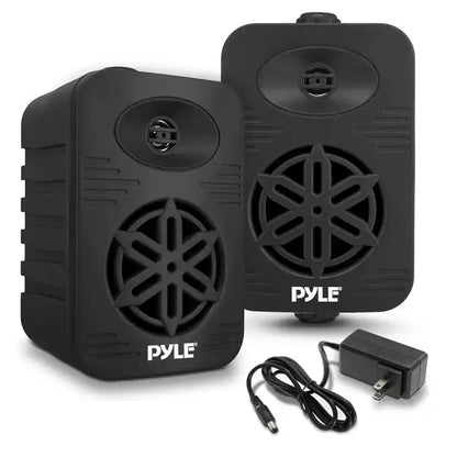 Pyle 5.25 Waterproof Bluetooth Outdoor Speaker System - Black, 500W Wireless, Wall Mountable