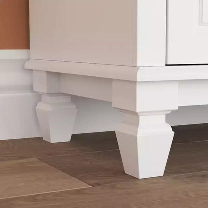 Comò verticale moderno Famapy bianco a 6 cassetti con gambe robuste e maniglie in metallo