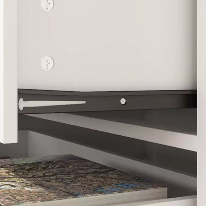Comò verticale moderno Famapy bianco a 6 cassetti con gambe robuste e maniglie in metallo