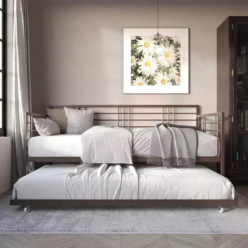 ChaletPosh Metal Daybed With Trundle