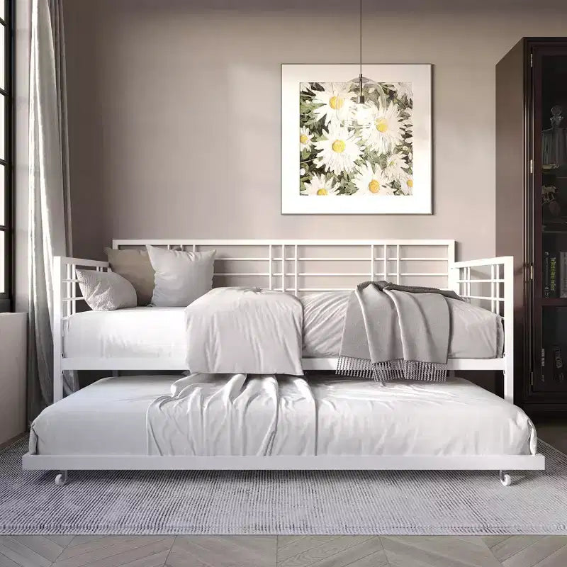 ChaletPosh Metal Daybed With Trundle