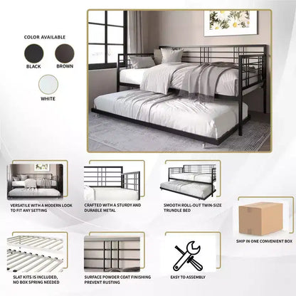 ChaletPosh Metal Daybed With Trundle