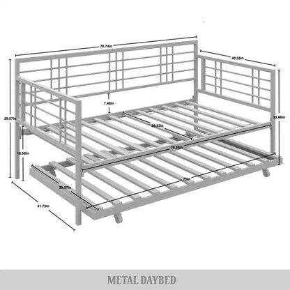 ChaletPosh Metal Daybed With Trundle