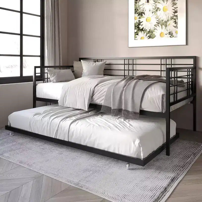 ChaletPosh Metal Daybed With Trundle