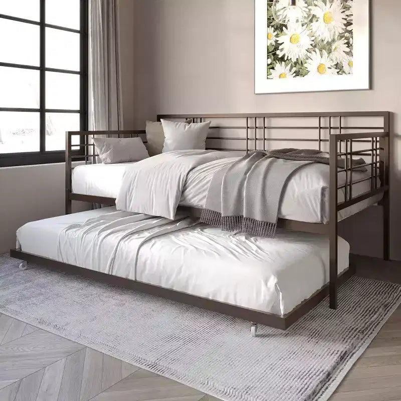 ChaletPosh Metal Daybed With Trundle