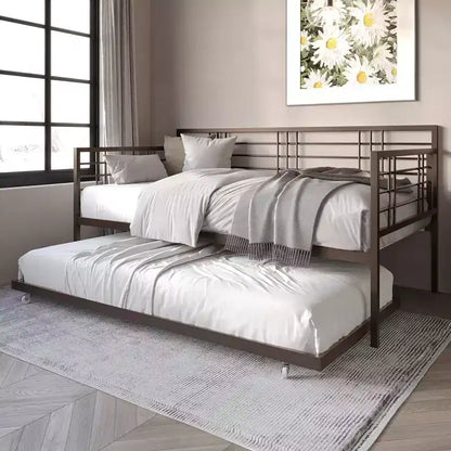 ChaletPosh Metal Daybed With Trundle