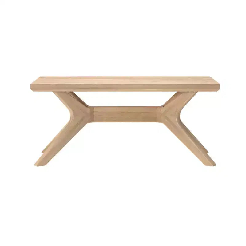 Plank+Beam Solid Wood Cross Leg Rectangular Coffee Table, 40 Coffee Table for Living Room