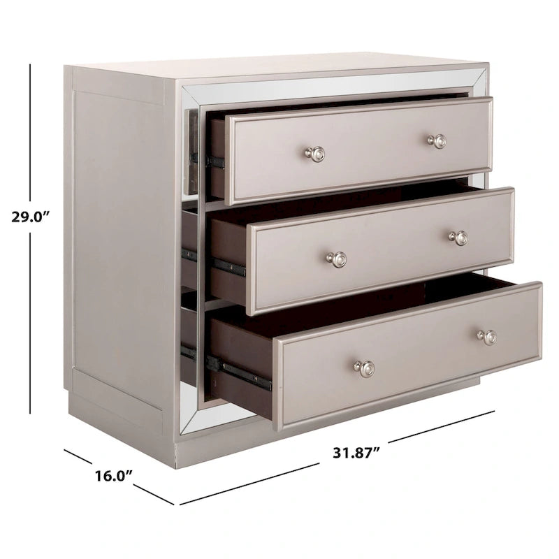 Cassettiera SAFAVIEH Amey con 3 cassetti a specchio