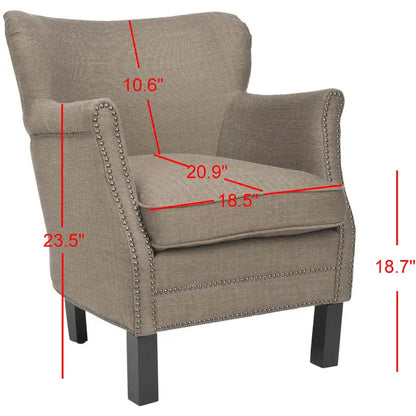 SAFAVIEH Corie Brown Club Chair - 26.6  x 28.9  x 29.3  - 27Wx29Dx29H