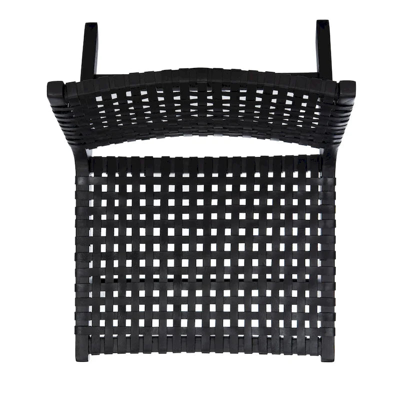 SAFAVIEH Theodora Leather Woven Accent Chair - 25.2  W x 31.5  L x 26.8  H - 25Wx31Dx27H