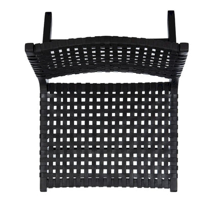 SAFAVIEH Theodora Leather Woven Accent Chair - 25.2  W x 31.5  L x 26.8  H - 25Wx31Dx27H