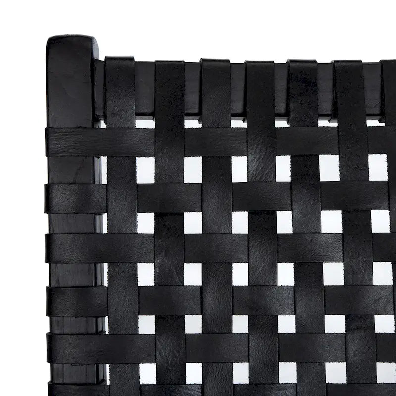 SAFAVIEH Theodora Leather Woven Accent Chair - 25.2  W x 31.5  L x 26.8  H - 25Wx31Dx27H