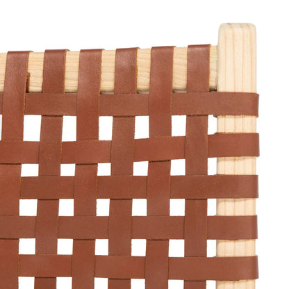 SAFAVIEH Theodora Leather Woven Accent Chair - 25.2  W x 31.5  L x 26.8  H - 25Wx31Dx27H