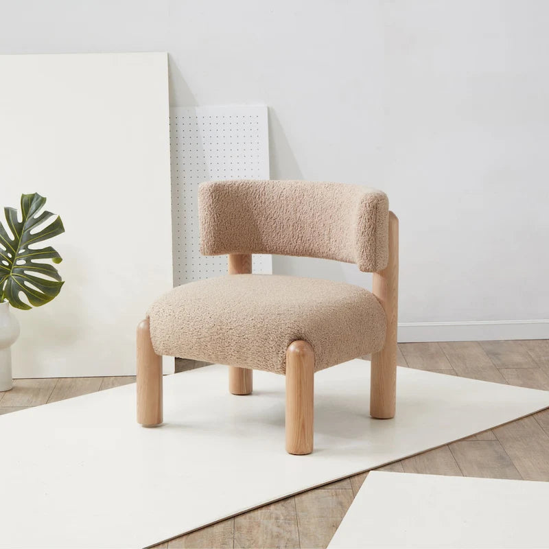 SAFAVIEH Couture Dineke Faux Shearling Accent Chair - 26 In. W x 26 In. D x 28 In. H - 26Wx26Dx28H