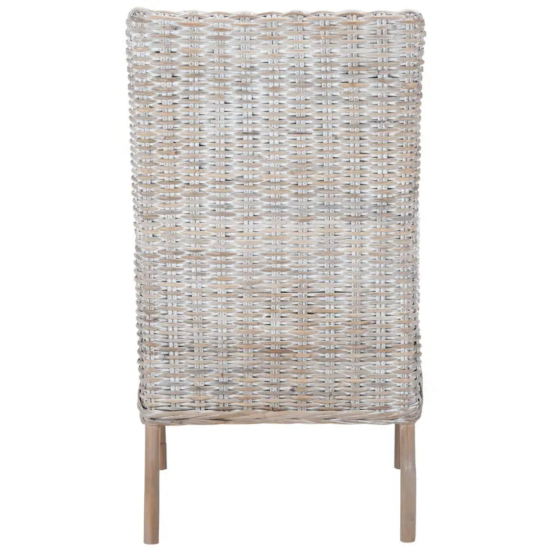 SAFAVIEH Winnifred Coastal Rattan Accent Chair with Cushion - 18.5  W x 22.8  L x 38.2  H - 19Wx23Dx38H
