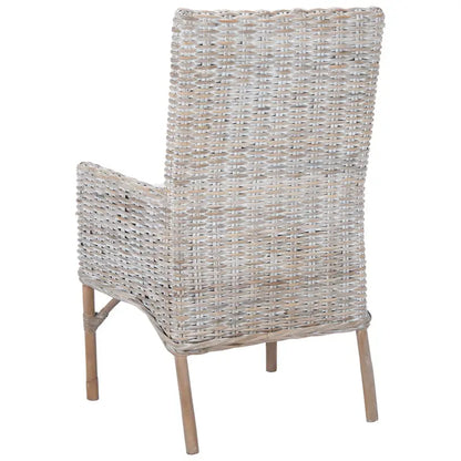 SAFAVIEH Winnifred Coastal Rattan Accent Chair with Cushion - 18.5  W x 22.8  L x 38.2  H - 19Wx23Dx38H