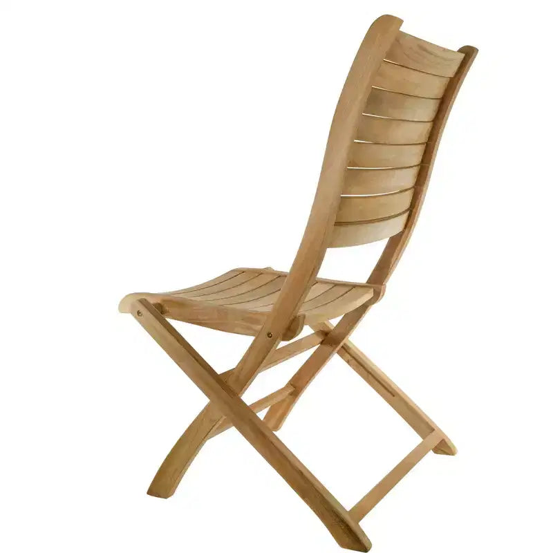 Nordic Teak Natural Outdoor Patio Folding Chair - Beige