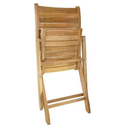 Nordic Teak Natural Outdoor Patio Folding Chair - Beige