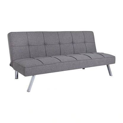 Madison Modern Comfort Futon Sofa Bed, Tufted, Convertible, Linen Fabric, 750 lbs Weight Capacity