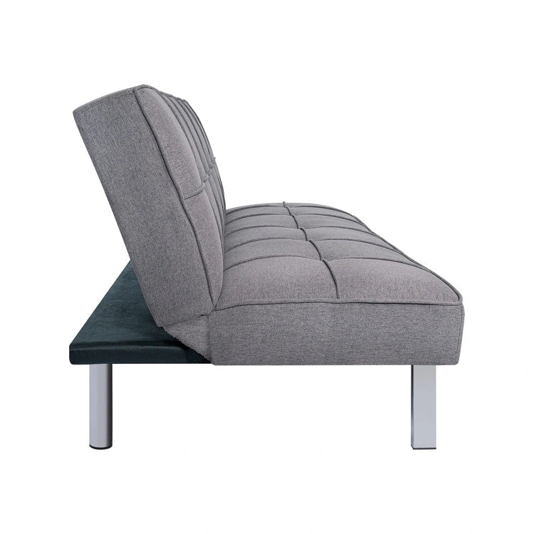 Madison Modern Comfort Futon Sofa Bed, Tufted, Convertible, Linen Fabric, 750 lbs Weight Capacity