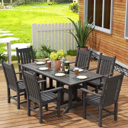 WestinTrends 7 Piece Outdoor Patio Dining Set Outdoor Table and Armchair Set