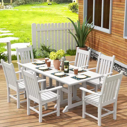 WestinTrends 7 Piece Outdoor Patio Dining Set Outdoor Table and Armchair Set