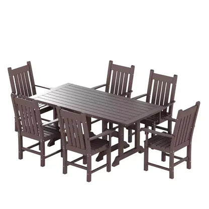 WestinTrends 7 Piece Outdoor Patio Dining Set Outdoor Table and Armchair Set