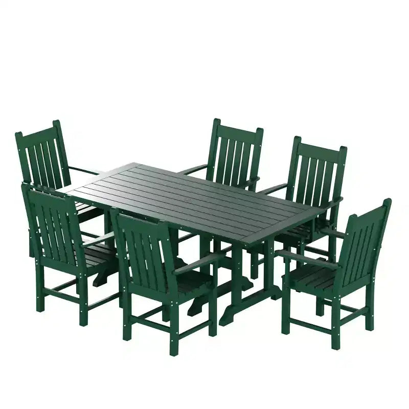 WestinTrends 7 Piece Outdoor Patio Dining Set Outdoor Table and Armchair Set