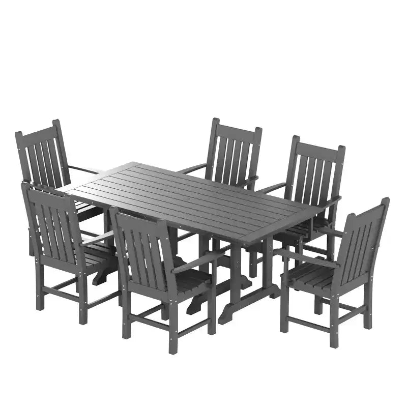 WestinTrends 7 Piece Outdoor Patio Dining Set Outdoor Table and Armchair Set