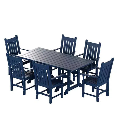 WestinTrends 7 Piece Outdoor Patio Dining Set Outdoor Table and Armchair Set