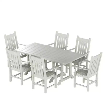 WestinTrends 7 Piece Outdoor Patio Dining Set Outdoor Table and Armchair Set
