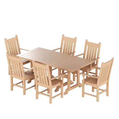 WestinTrends 7 Piece Outdoor Patio Dining Set Outdoor Table and Armchair Set
