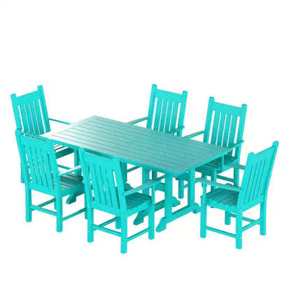 WestinTrends 7 Piece Outdoor Patio Dining Set Outdoor Table and Armchair Set
