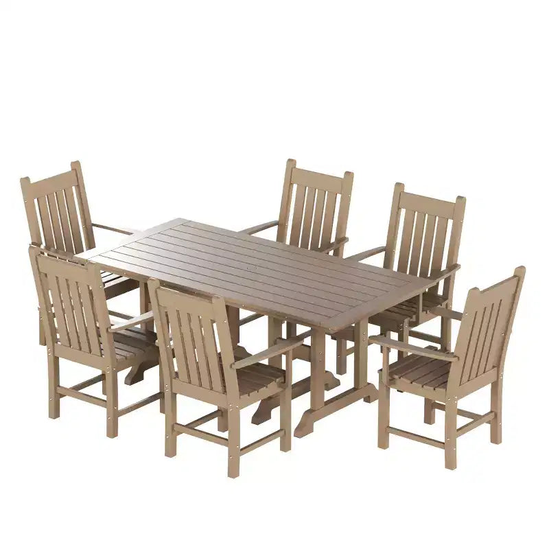 WestinTrends 7 Piece Outdoor Patio Dining Set Outdoor Table and Armchair Set