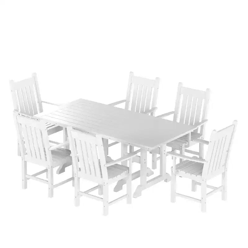 WestinTrends 7 Piece Outdoor Patio Dining Set Outdoor Table and Armchair Set