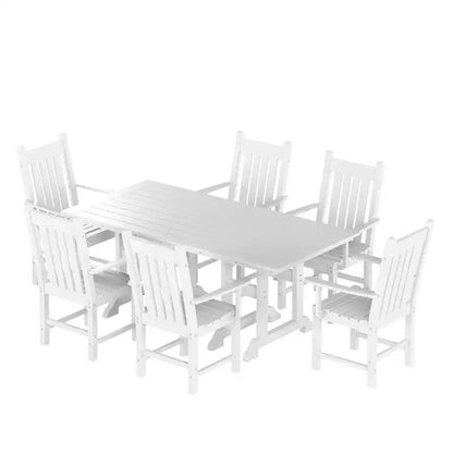 WestinTrends 7 Piece Outdoor Patio Dining Set Outdoor Table and Armchair Set