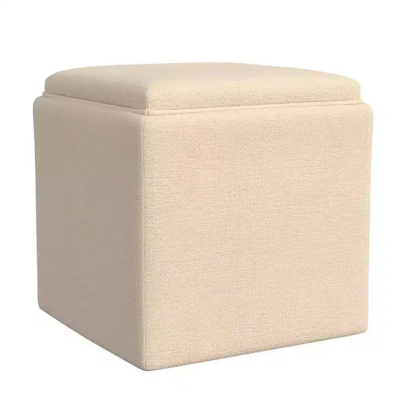 Pouf contenitore HomePop con coperchio a vassoio