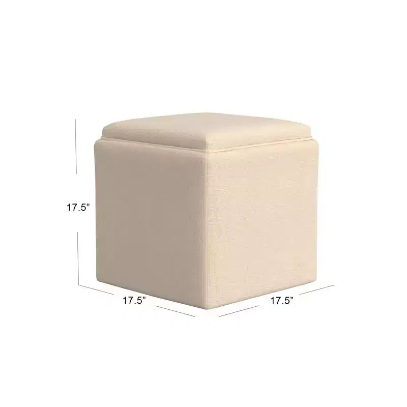 Pouf contenitore HomePop con coperchio a vassoio
